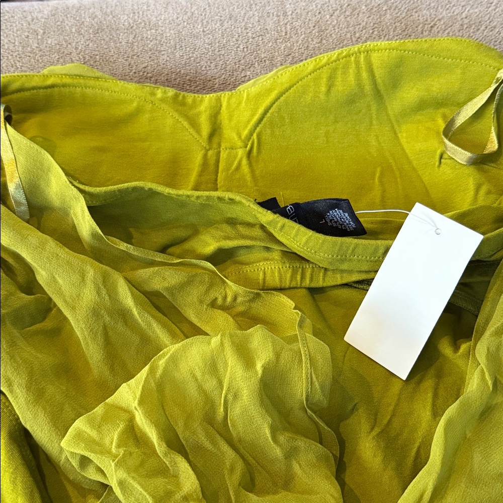 Arden B Chartreuse Strapless Green Top Size Large (TD) - Picture 5 of 6